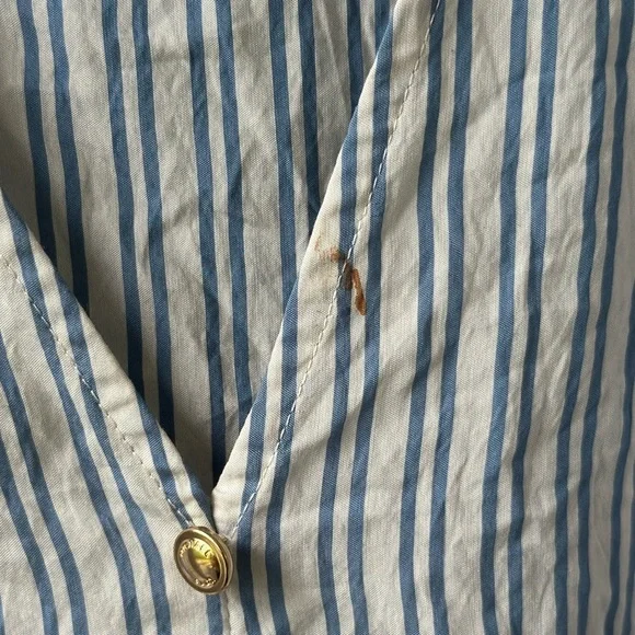 Michael Kors Button-Front Striped Tie Top (makeup mark • discounted!) - Picture 2 of 4